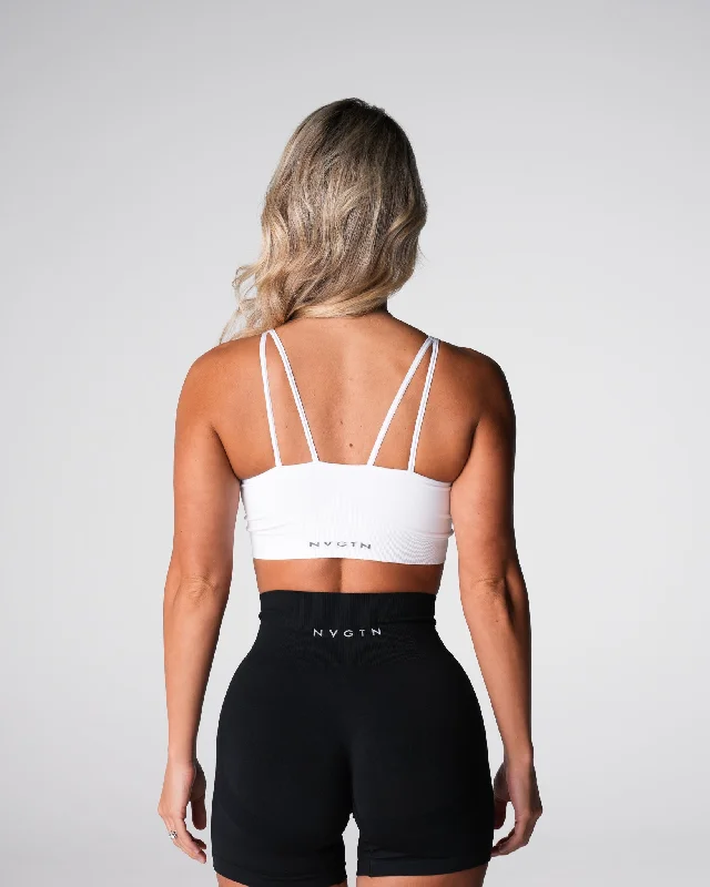 Sportswear tops for abstract-White Bliss Seamless Bra