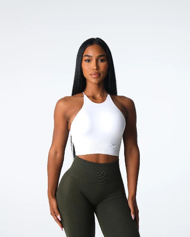 Sportswear tops for joint support-White Embrace Seamless Bra