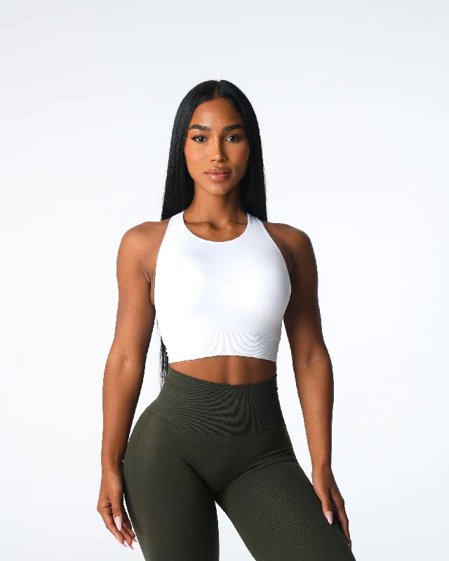 Sportswear tops for sleep tracking-White Resilience Seamless Bra