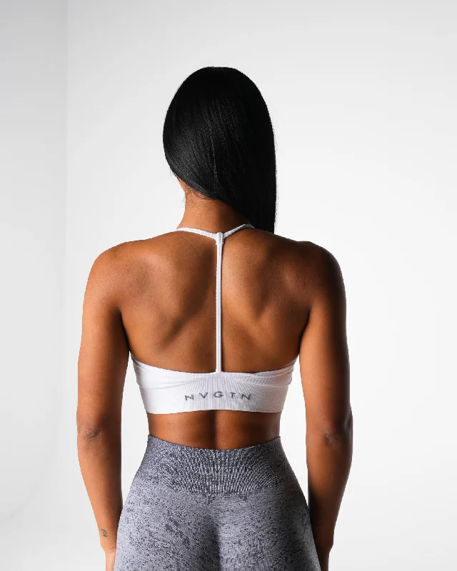 Sportswear tops for rainy days-White Wander Seamless Bra