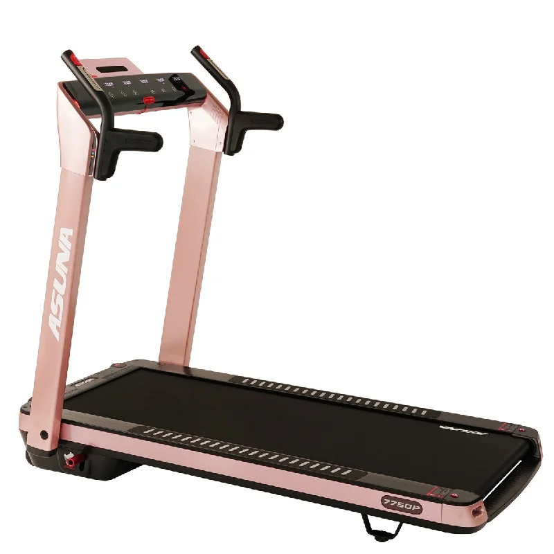 treadmill for easy cardio-SpaceFlex Pink Running Treadmill w/ Auto Incline, Foldable Wide Deck