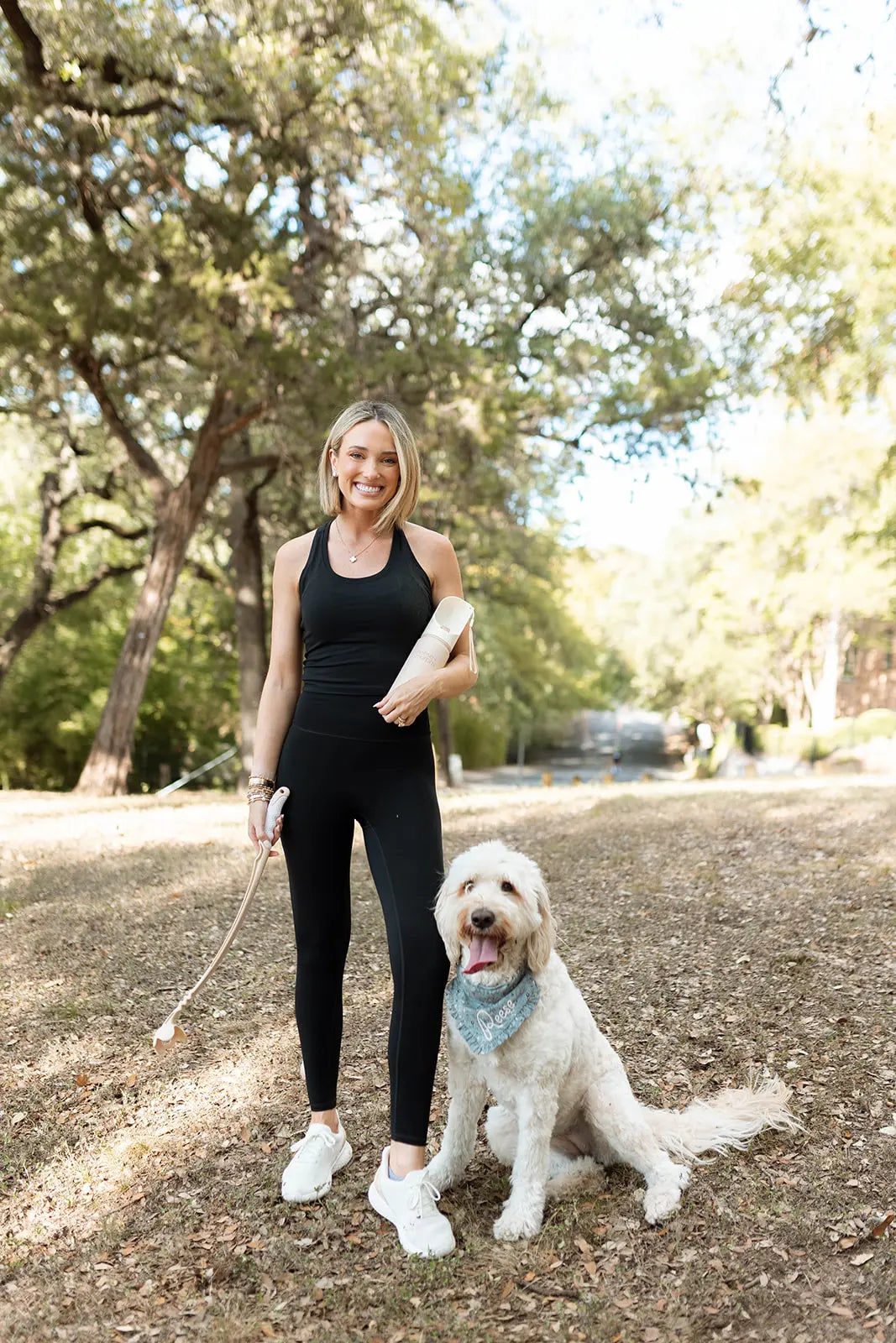 sports leggings faux leather-Volare X Reese + Murphy Black Tank and Midnight Black Leggings