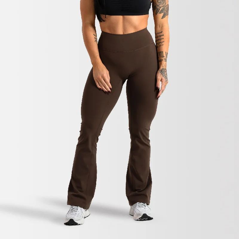 sports leggings for cardio-Flare Leggings - Brown