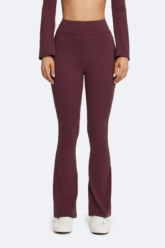 sports leggings ankle length-High-Waisted Flared Leggings