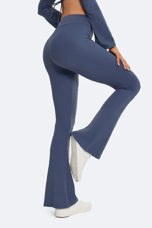 sports leggings full length-High-Waisted Flared Leggings