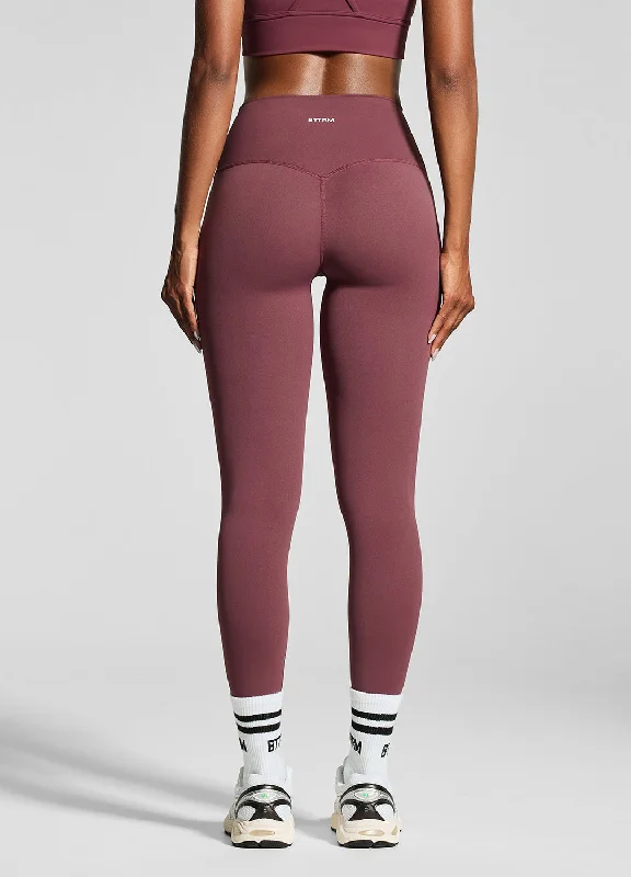 sports leggings for casual wear-Burgundy ⅞ Leggings