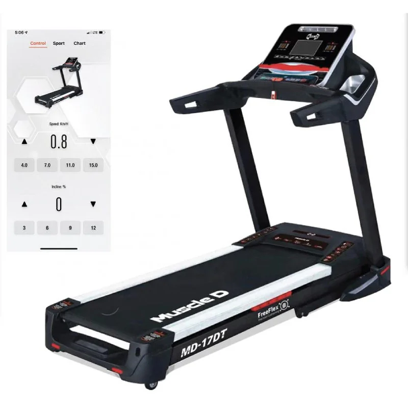 treadmill for home jogging-Light Commercial Treadmill - Muscle D Fitness - LED Display - Heart Rate Monitor - Cup Holder - Adjustable Speed and Incline