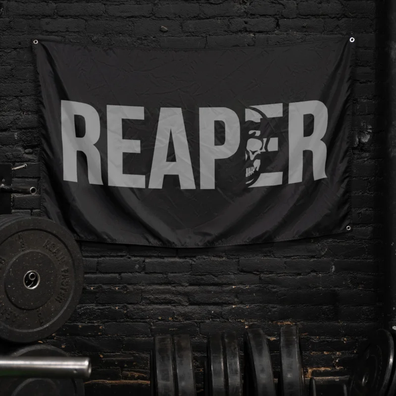 Charm accessories-REAPER Gym Flag - Black/White