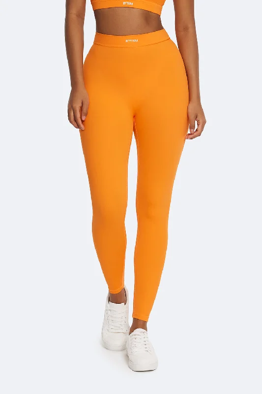 sports leggings with side stripes-Ruched High-Waisted Leggings