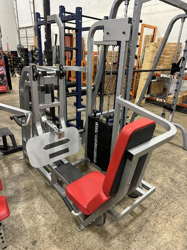 Leg Press Forum-Selectorized Leg Press (Silver Frame and Red Upholstery) Used