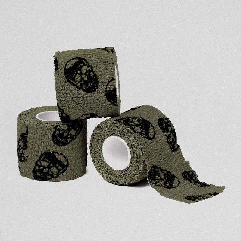 Tie accessories-Gymreapers Skull Tape - OD Green