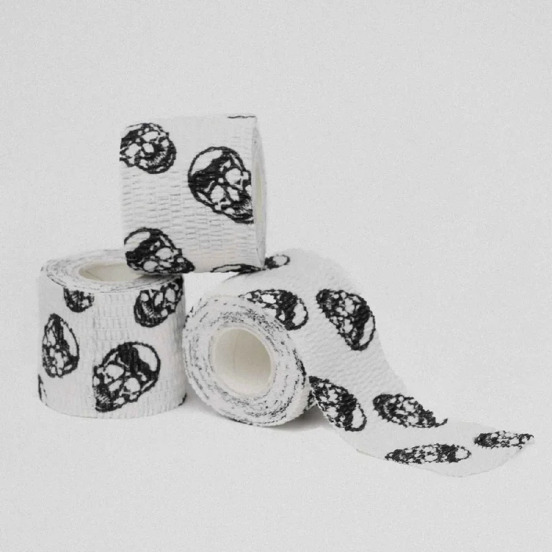 Belt accessories-Gymreapers Skull Tape - White