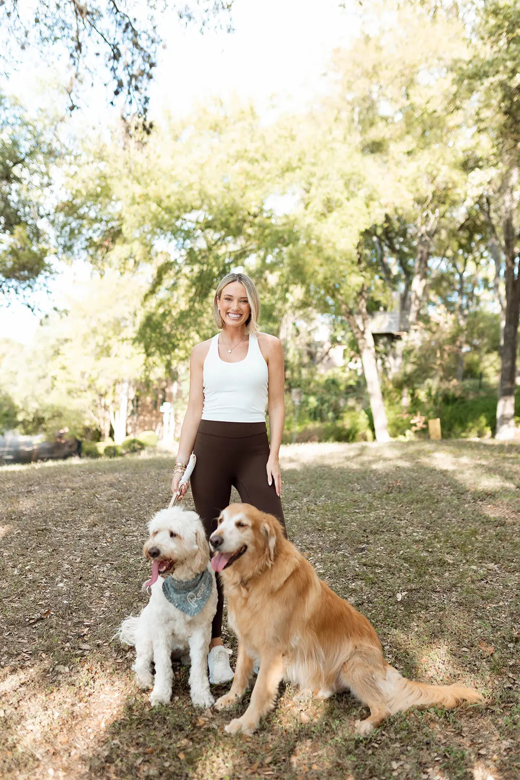 sports leggings leather look-Volare X Reese + Murphy White Tank & Cocoa Leggings